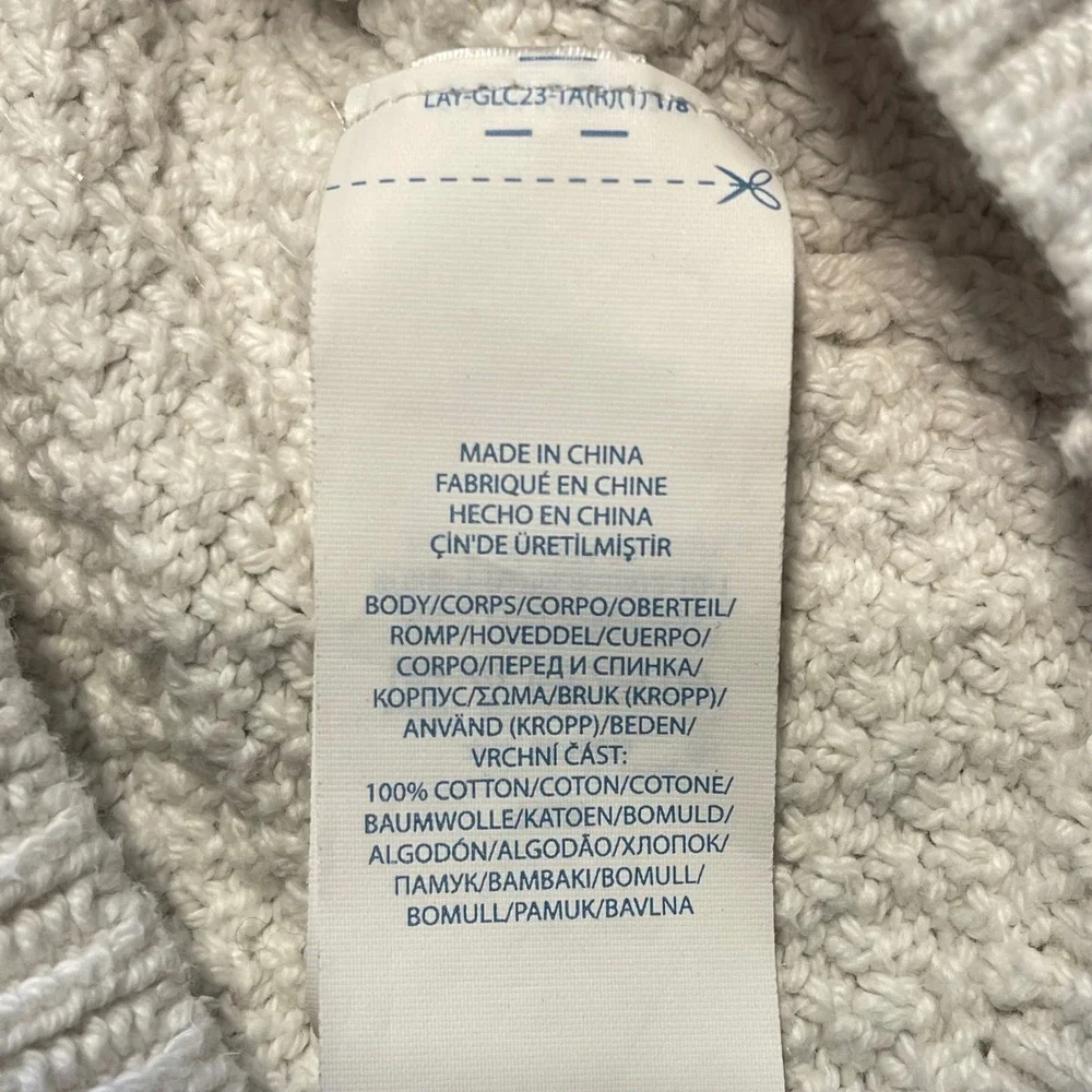 Ralph Lauren Baby Cream Quilted Knit Teddy‎ Bear Heart Hoodie Cardigan 12M